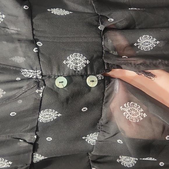 Charlotte Russe Black Printed Longline Kimono - Picture 7 of 11